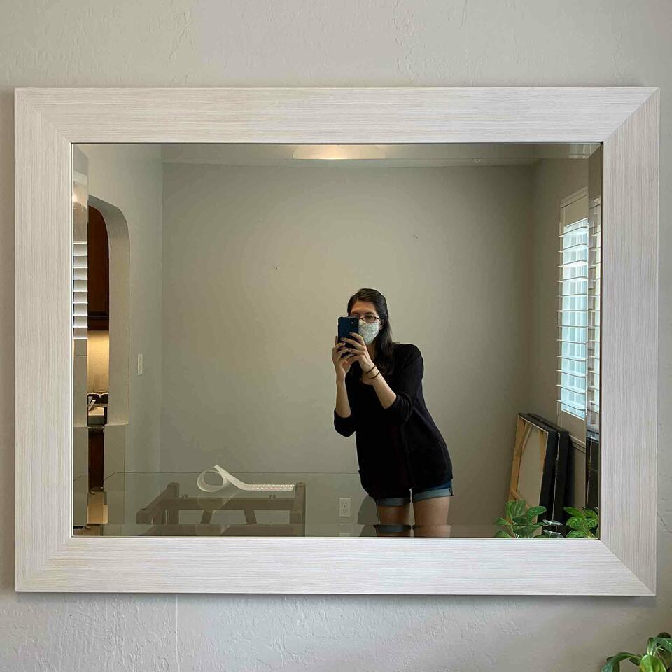 White Wash Rectangular Wall Mirror,: White Wash Rectangular Wall Mirror, 47.0L x 37.0W in. This will be a two (2) day sale Wed & Thr Jan 18th & 19th. Online only. Online only.All items sold as is where is. There are No guarantees to func