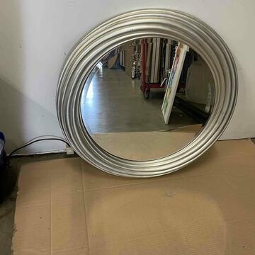 Round Silver Wall Mirror (1 of 2)