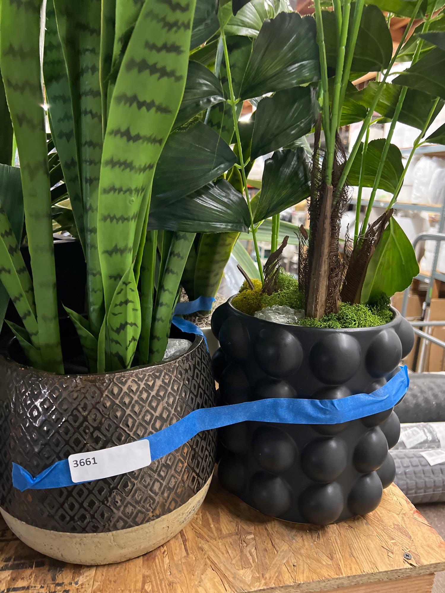 Lot Large Faux Plants In Planters (1 of 1)