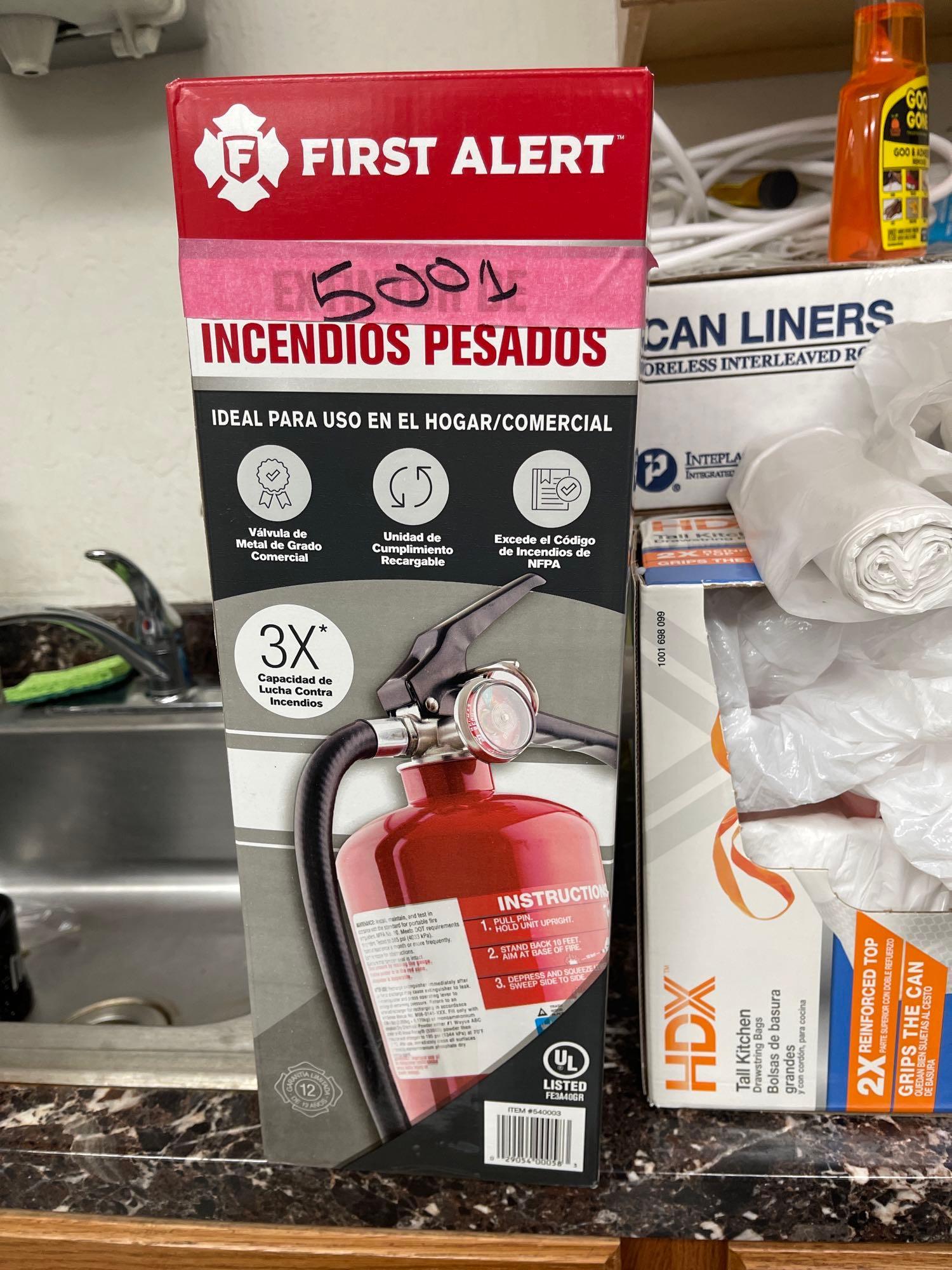 Fire Extinguisher, Kitchen & Cleaning Supplies (1 of 2)