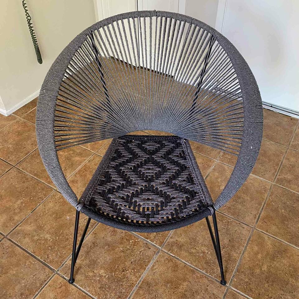Diamond Sofa Pablo Woven Accent Chair: Diamond Sofa Pablo Woven Accent Chair. Approximately 30x24x32 in. NO SHIPPING AVAILABLE This will be a two (2) day sale Wed & Thur. Jan. 18th & 19th.. Online only.All items sold as is where is. There 