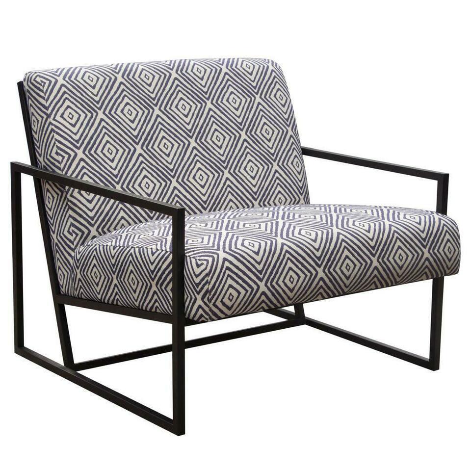 Diamond Sofa Luxe Accent Chair, Navy & White. (1 of 3)