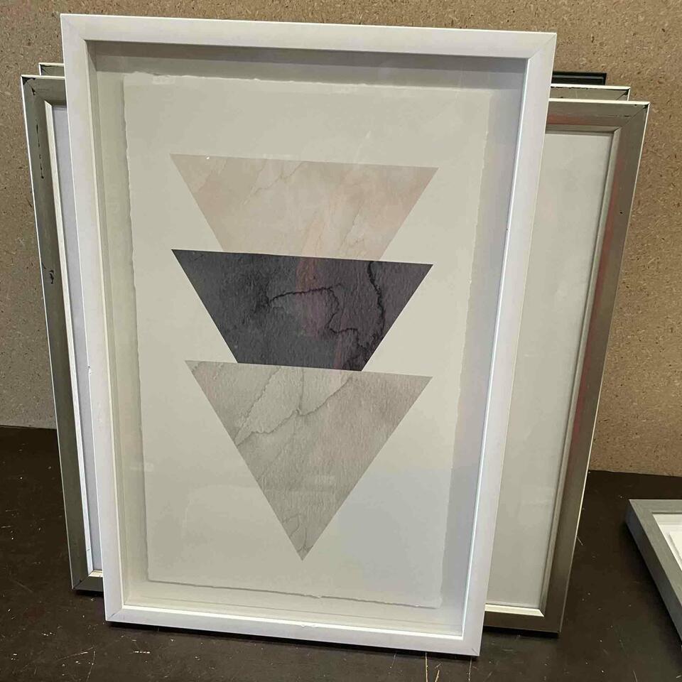 Triangles In Neutral Tones Wall Art (1 of 2)
