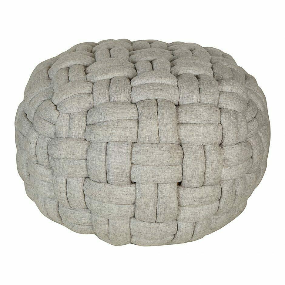 Moe's Broyna Pebble Grey Knotted Pouf.: Moe's Broyna Pebble Grey Knotted Pouf. Approximately 23 x 23 x 15 in. NO SHIPPING AVAILABLE This will be a two (2) day sale Wed & Thur. Jan. 18th & 19th.. Online only.All items sold as is where is. Th