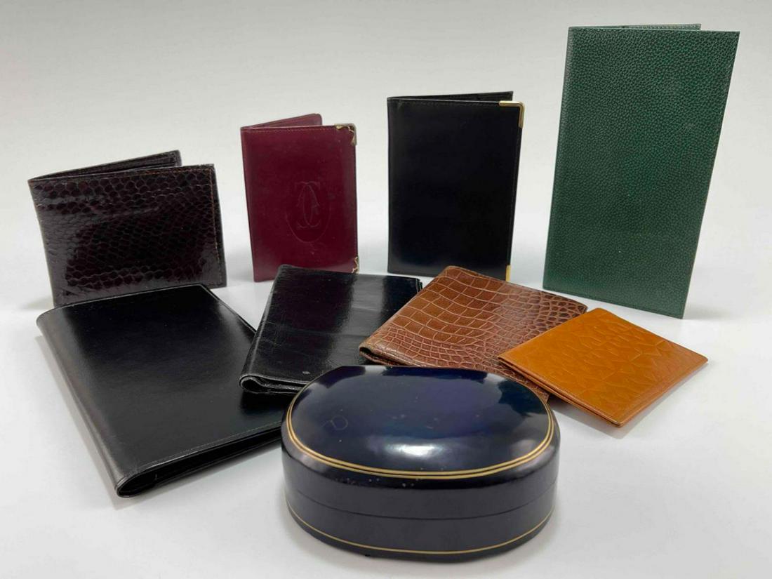 Lot Vintage Designer Leather Wallets, Boxes & Billfolds, Including Cartier, Yves St. Laurent, And (1 of 18)