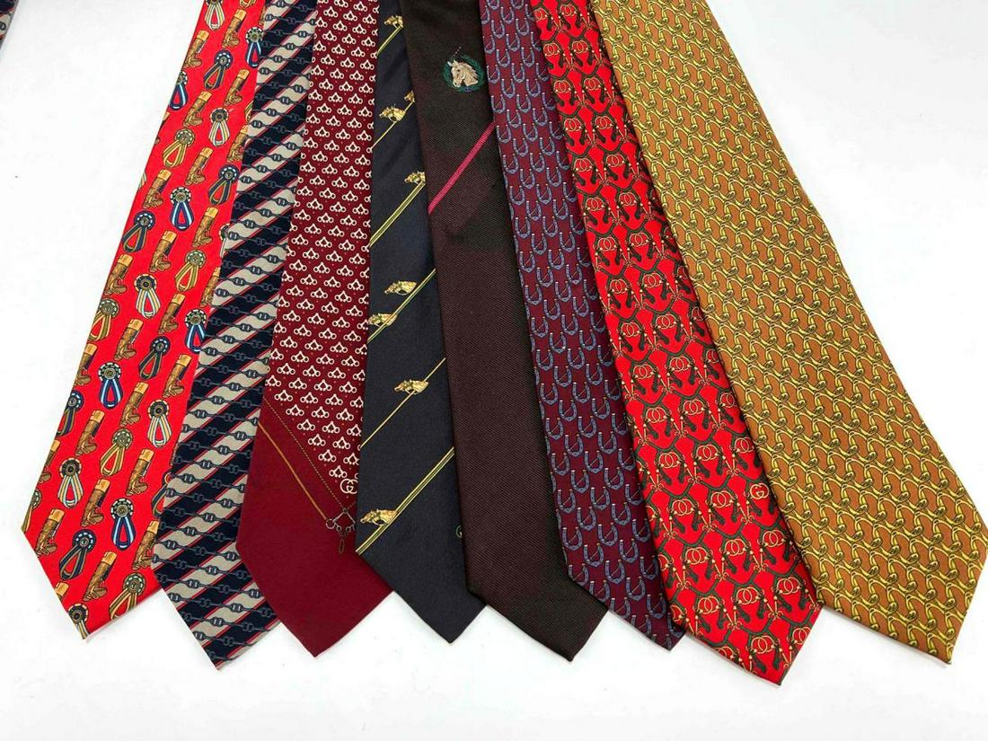 8 Vintage Gucci Silk Ties With Equestrian Themes (1 of 17)