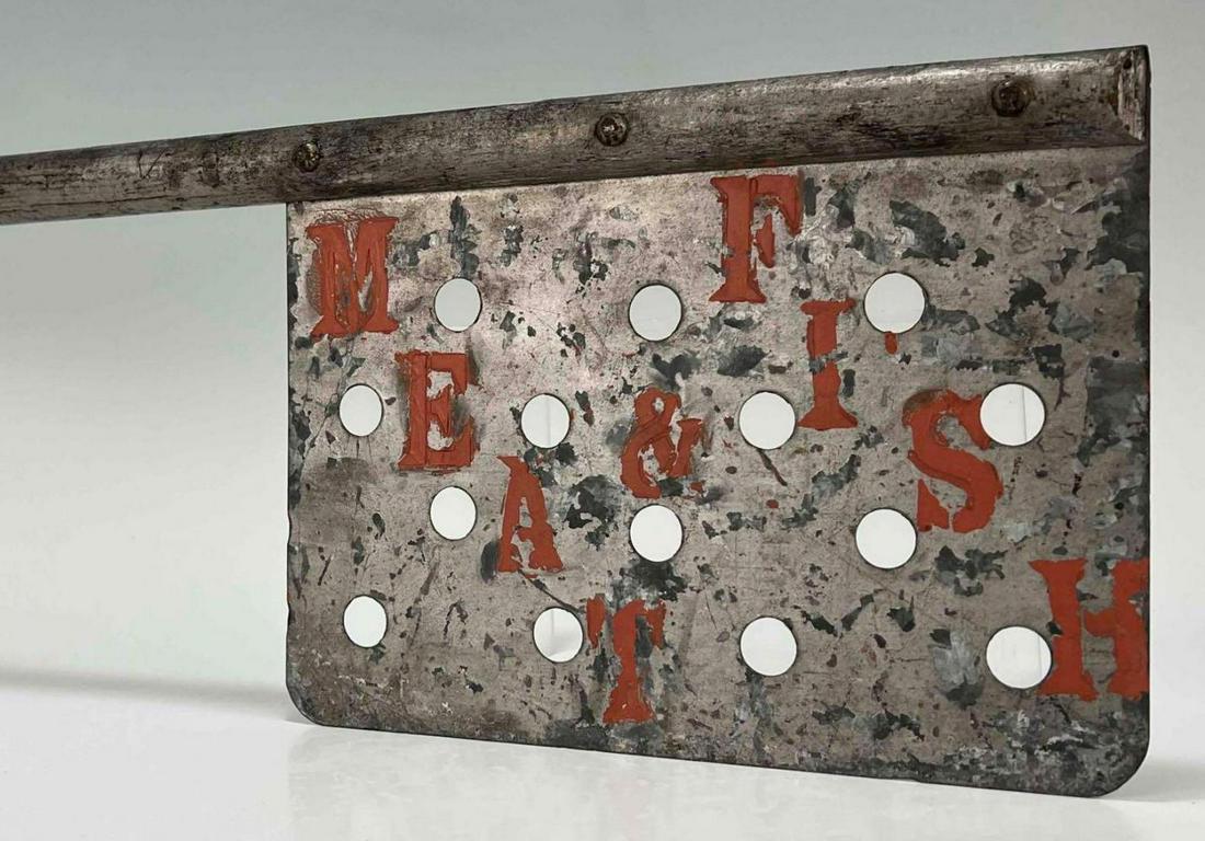 Antique Butcher and Fishmonger Cleaver Trade Sign (1 of 7)