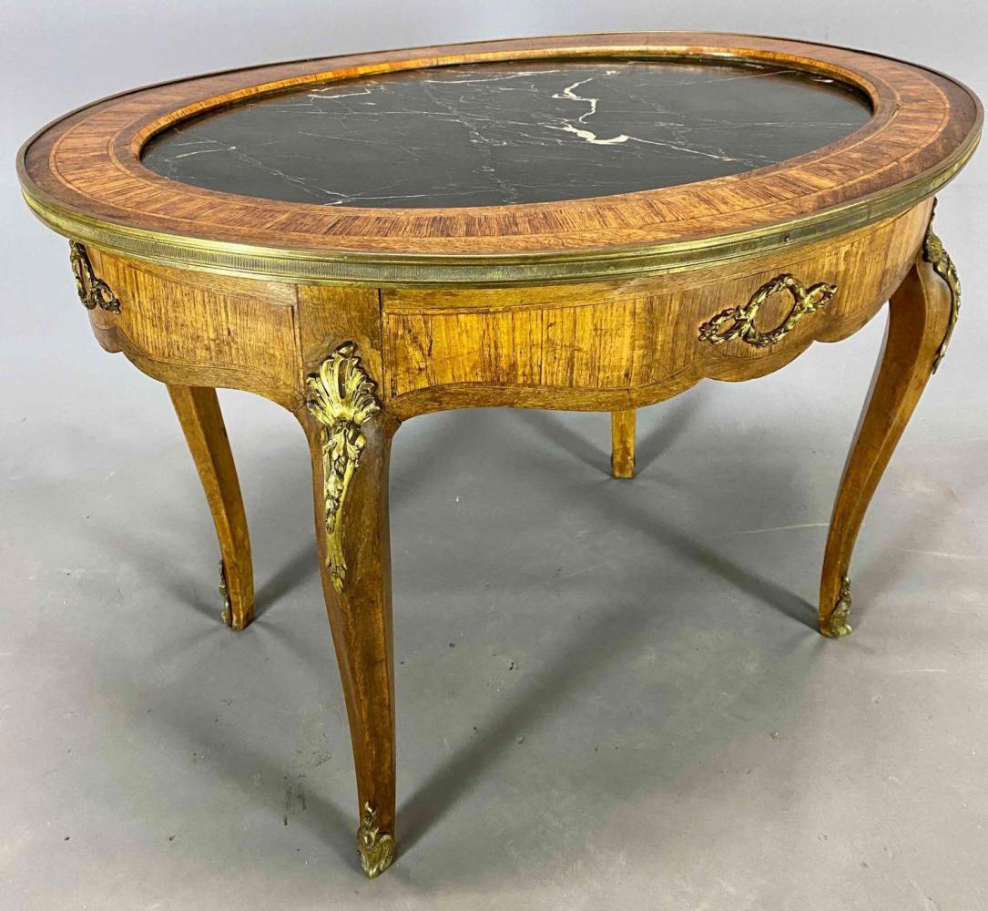 Antique Louis XV Style Bronze Mounted Marble Top Coffee Table (1 of 20)