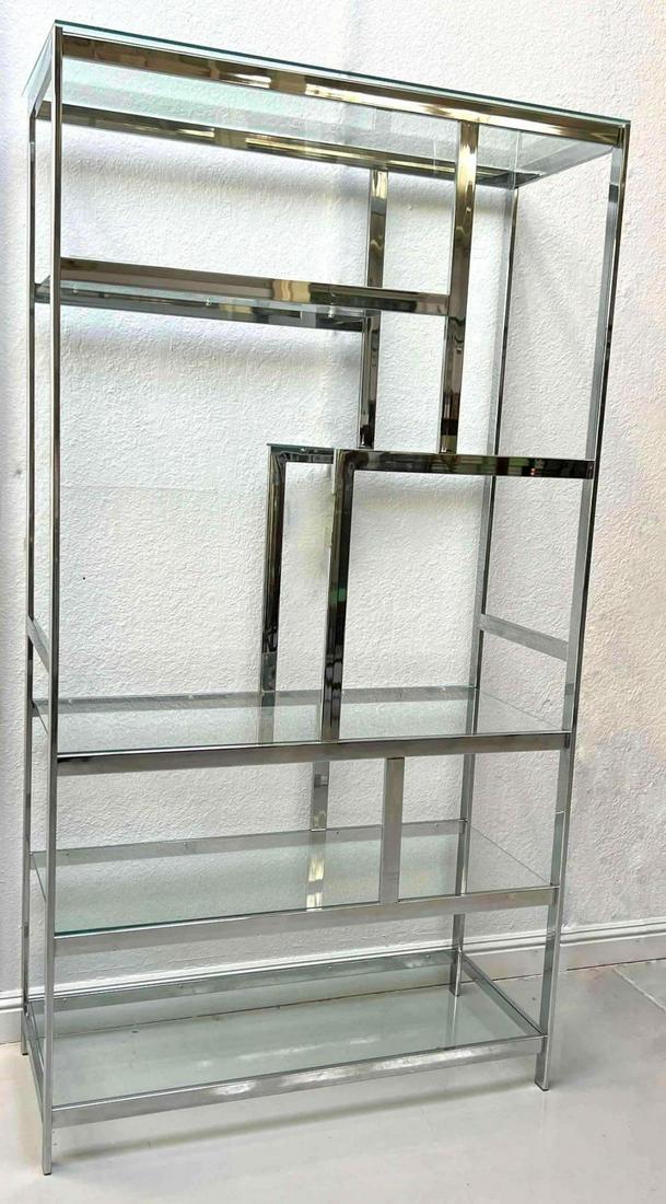 Mid Century Modern Chrome and Glass Etagere, Manner of Milo Baughman (1 of 18)