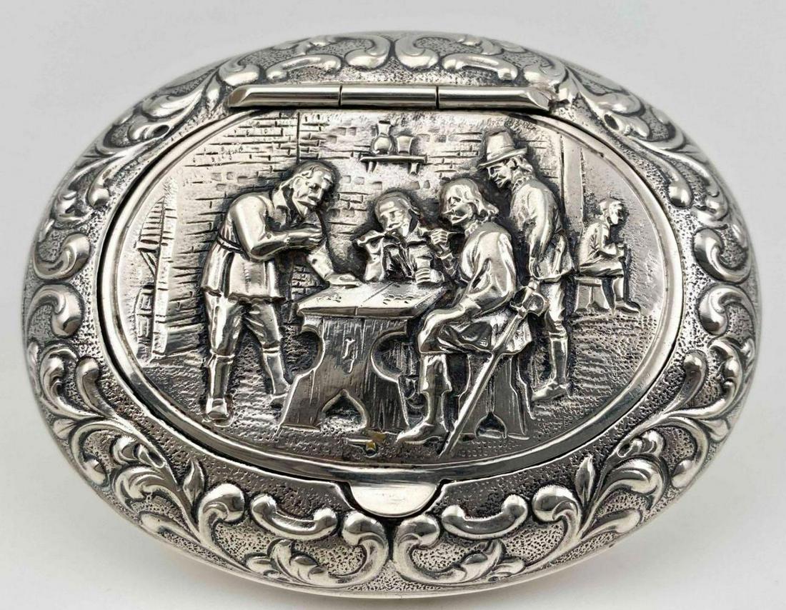 Swedish Silver Snuff Box With Tavern Scene (1 of 18)