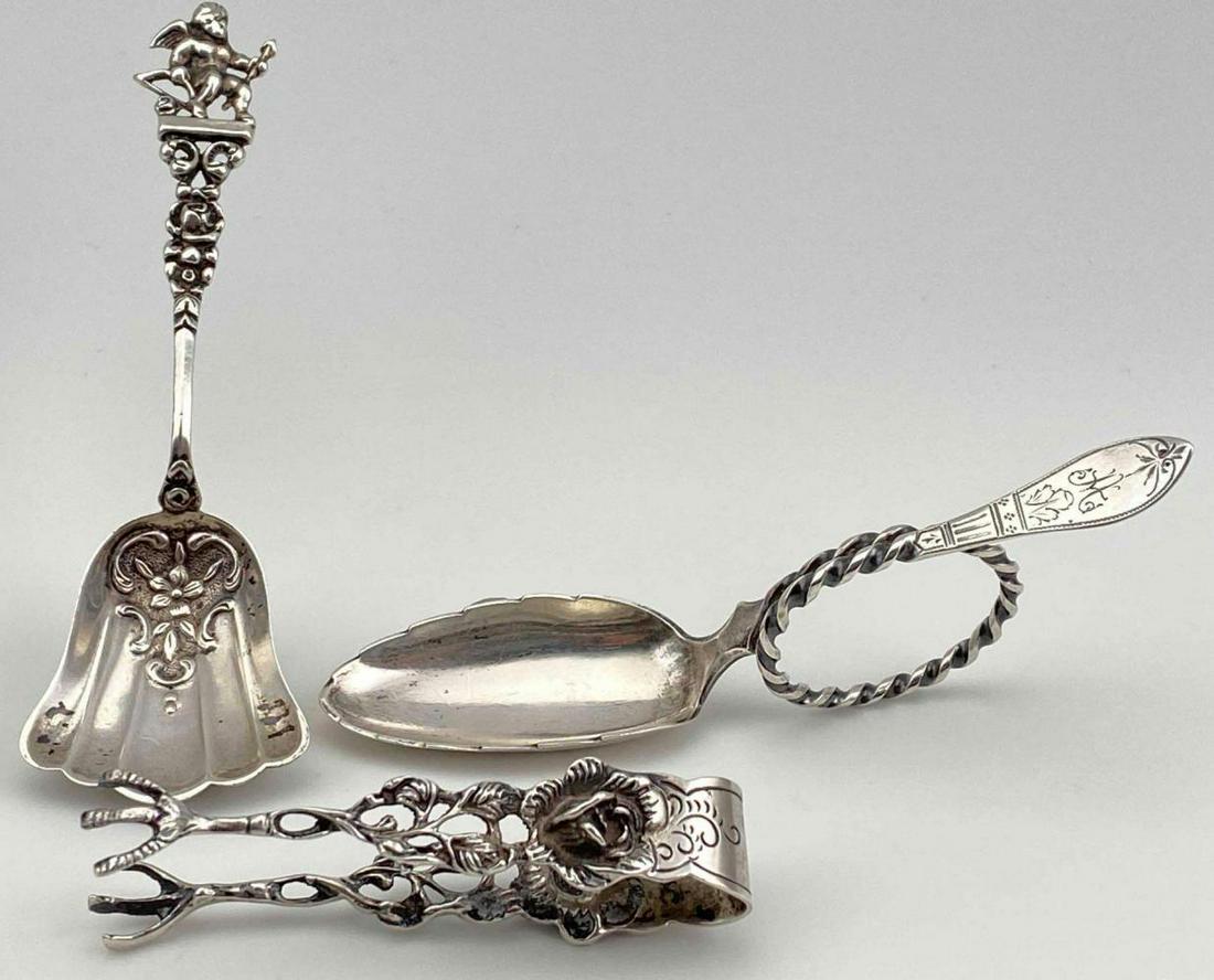 Antique Silver Spoons & Tongs (1 of 20)