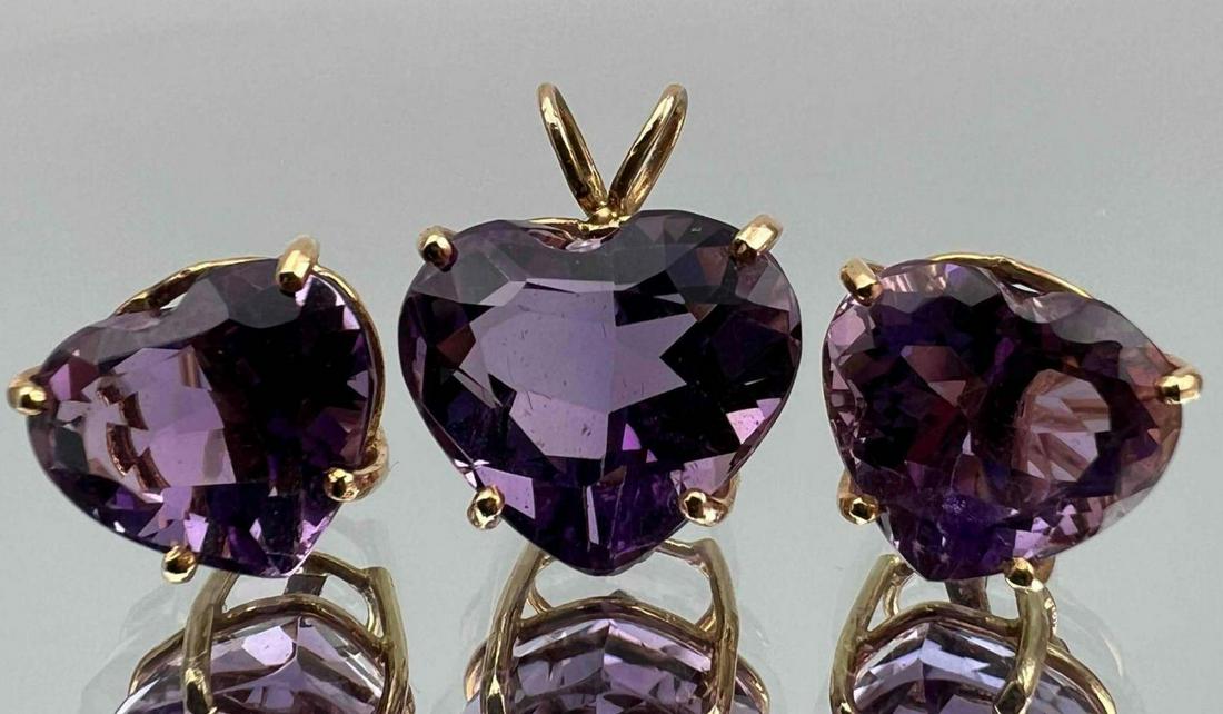 14K Amethyst Earrings And Pendant (1 of 7)