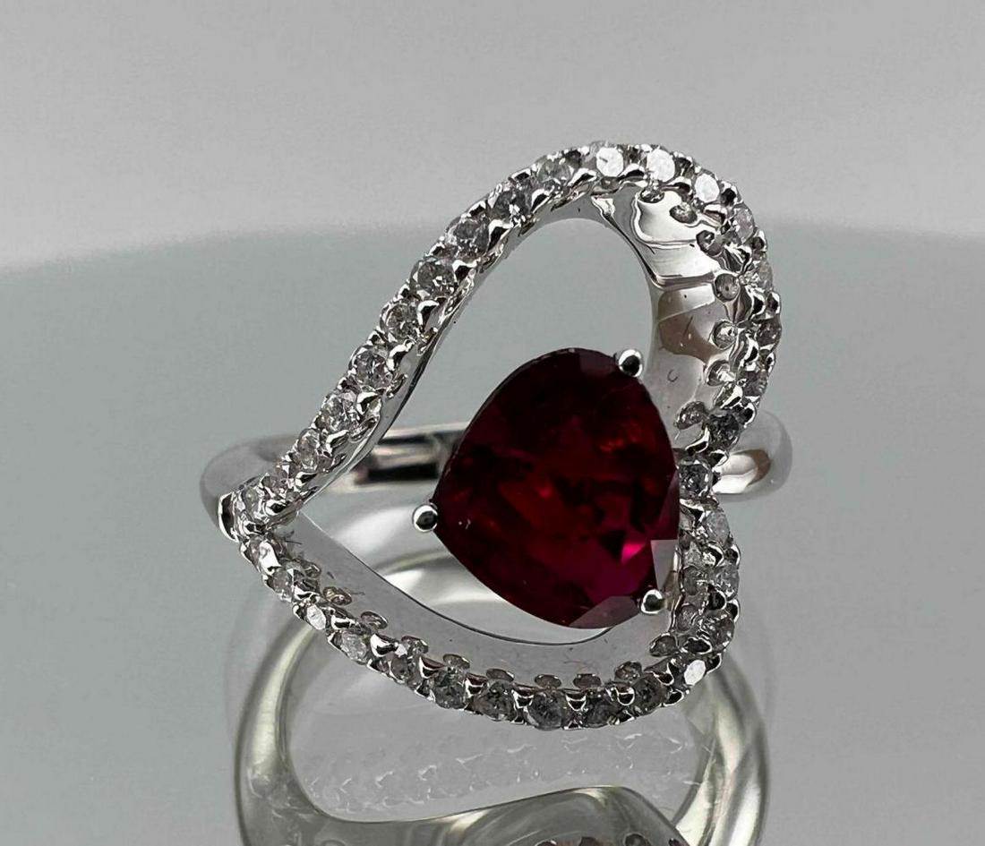 18K White Gold Ruby & Diamond Ring (1 of 9)