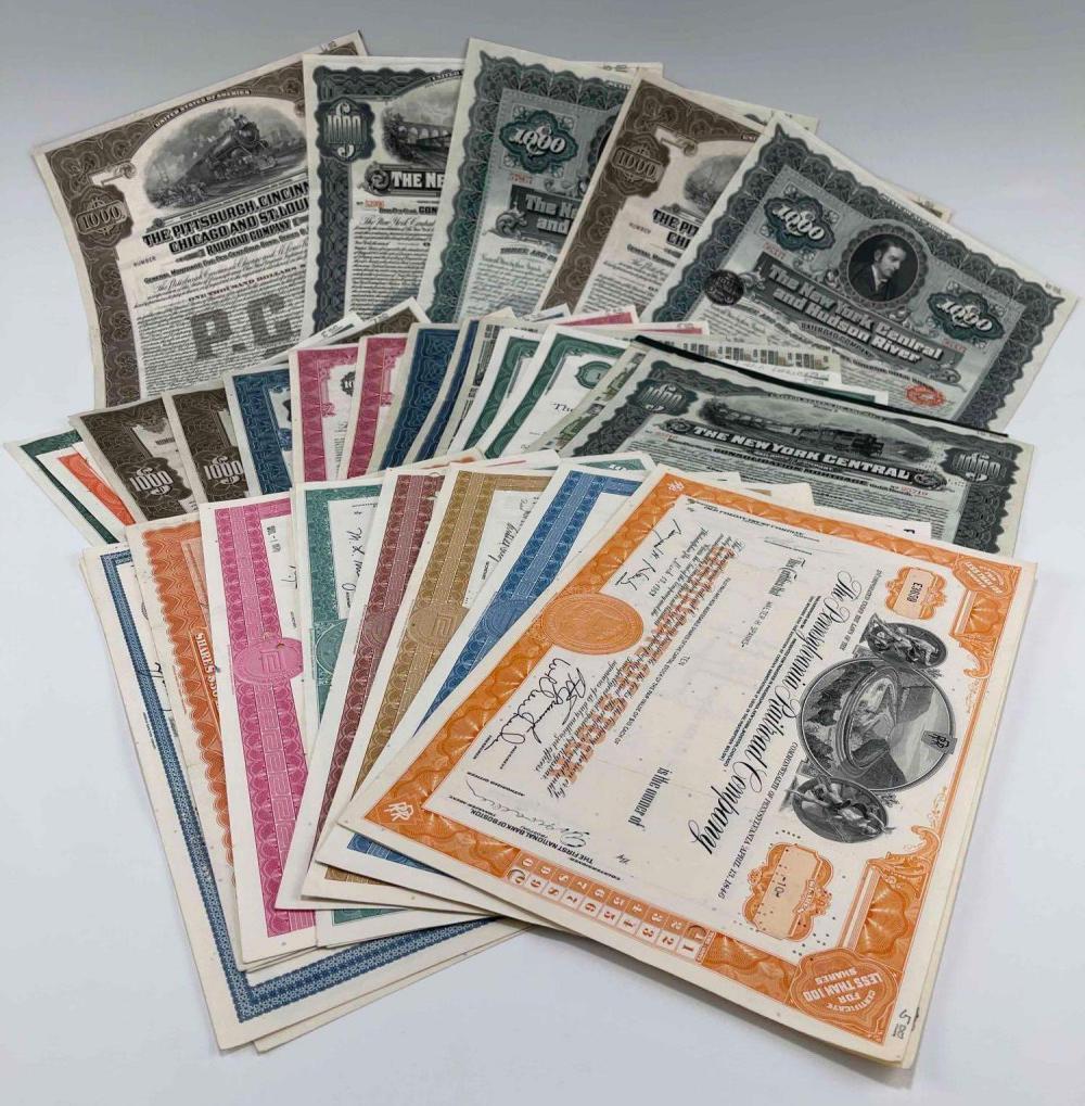 Large Lot of Railroad Stock Certificates (1 of 8)