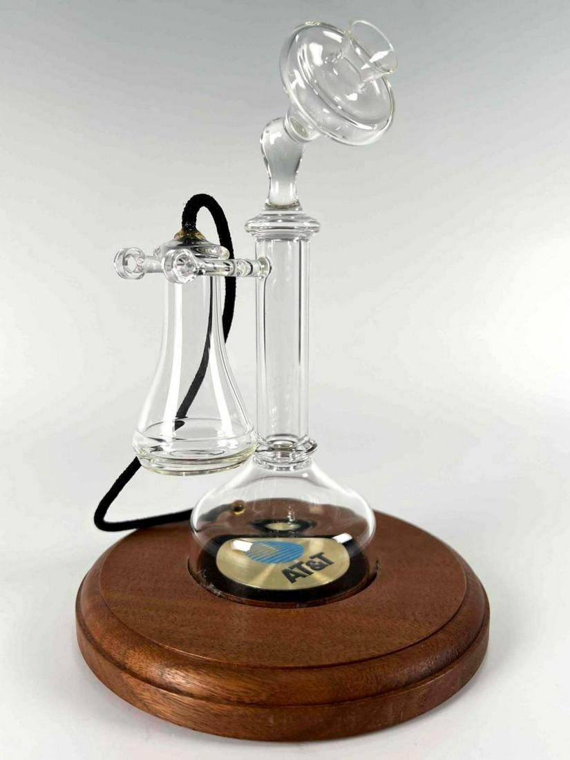 Handblown Art Glass Candlestick Telephone, AT&T Presentation Sculpture Award (1 of 19)