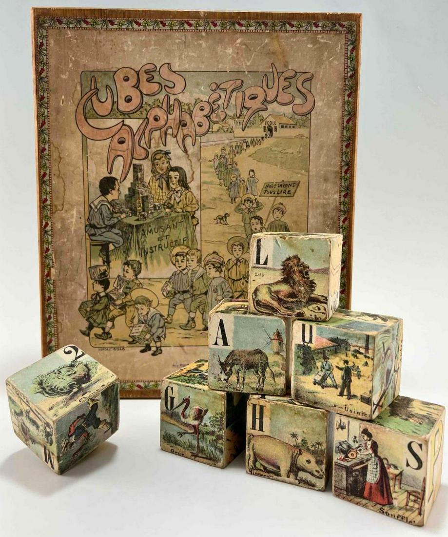Antique French Wooden Alphabet Block Set (1 of 20)