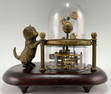 Vintage Cat & Fishbowl Mechanical Clock