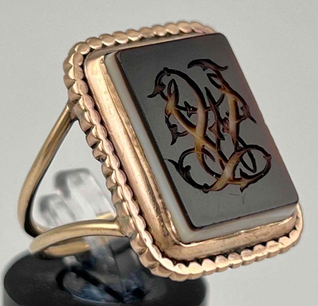 Antique 14K Shell Signet Ring (1 of 9)