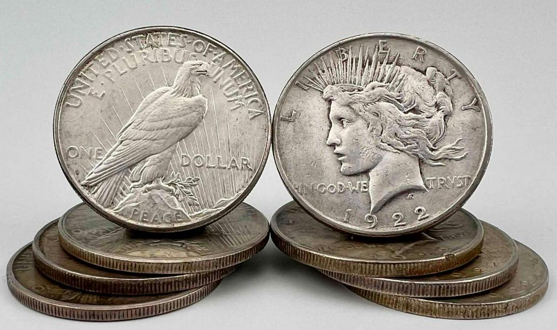 8 U.S. Peace Dollars (1 of 16)