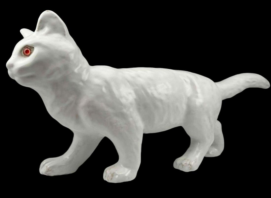 Large Ceramic Cat Sculpture, Probably French (1 of 17)