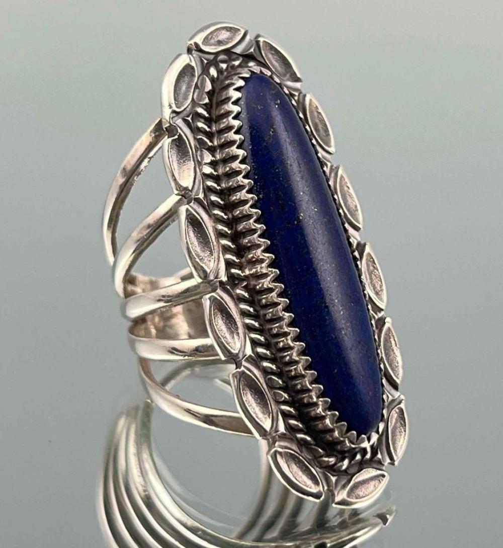 Vintage Sterling Silver Lapis Lazuli Ring (1 of 12)