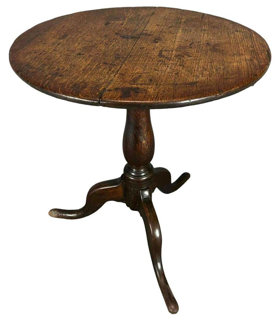 Antique English Oak Candle Stand Table (1 of 18)