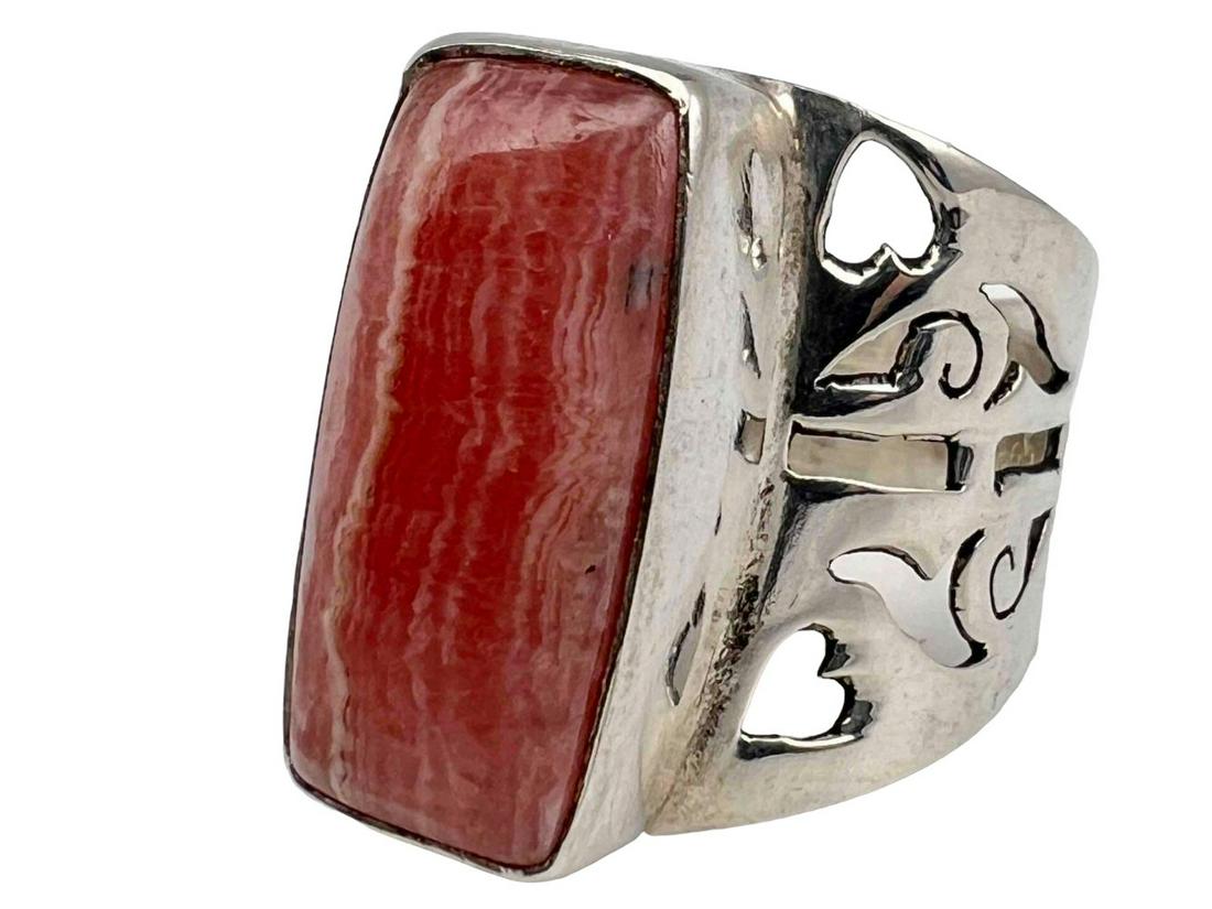Sterling Silver Jasper Openwork Ring (1 of 9)