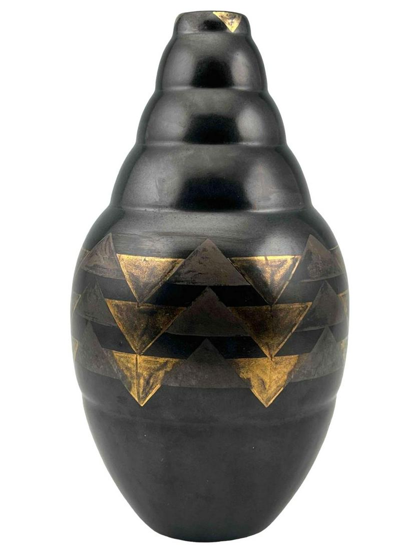 French Art Deco Ceramic Vase Manner of Laurent Llaurensou and Jean Dunand (1 of 13)