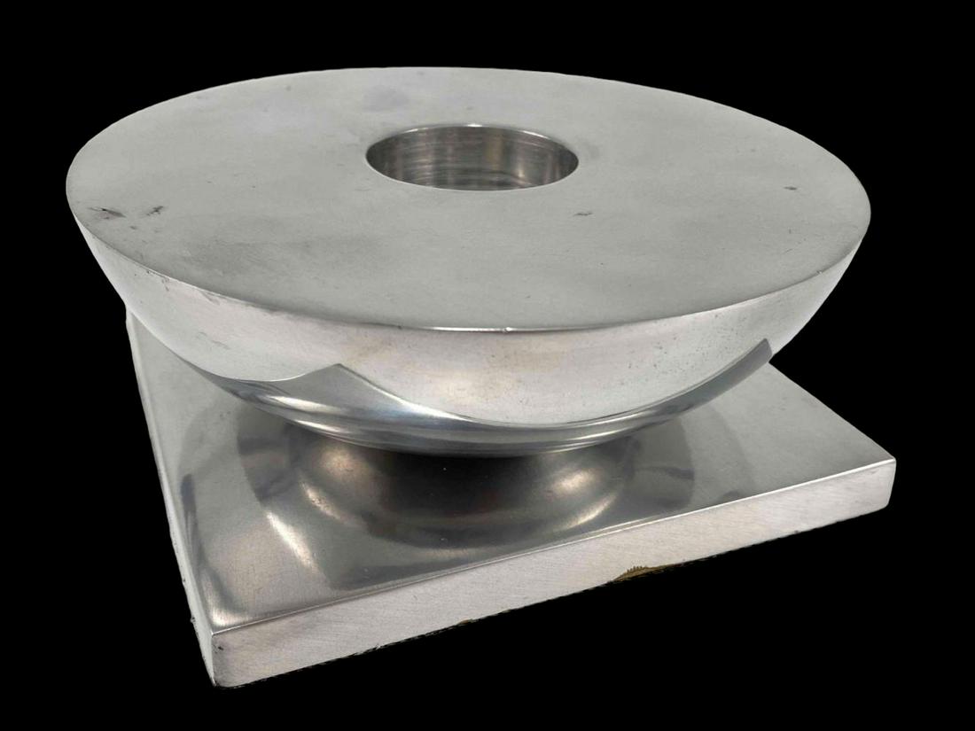 Michael Graves, Polished Aluminum Modernist Geometric Candle Holder Centerpiece (1 of 16)