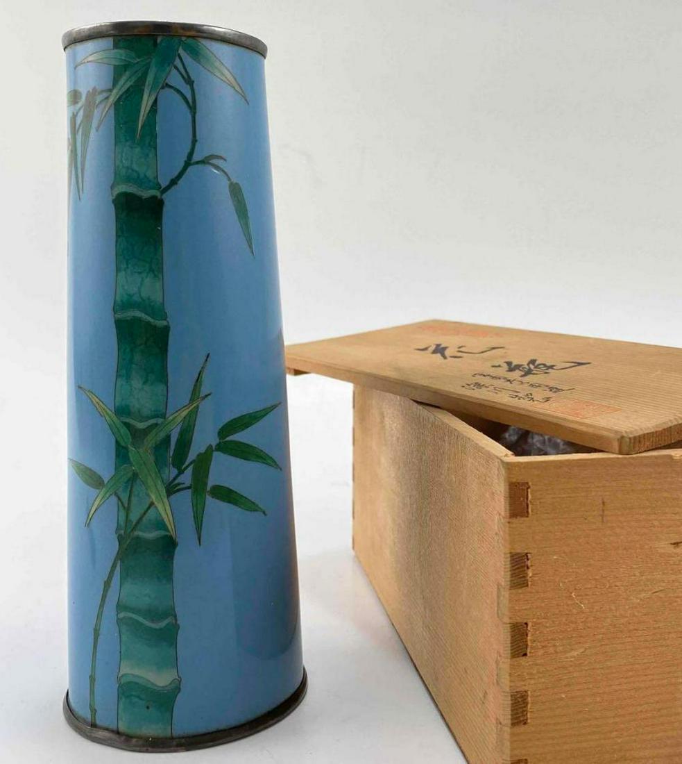 Japanese Cloisonne Vase, Silver Rim (1 of 16)