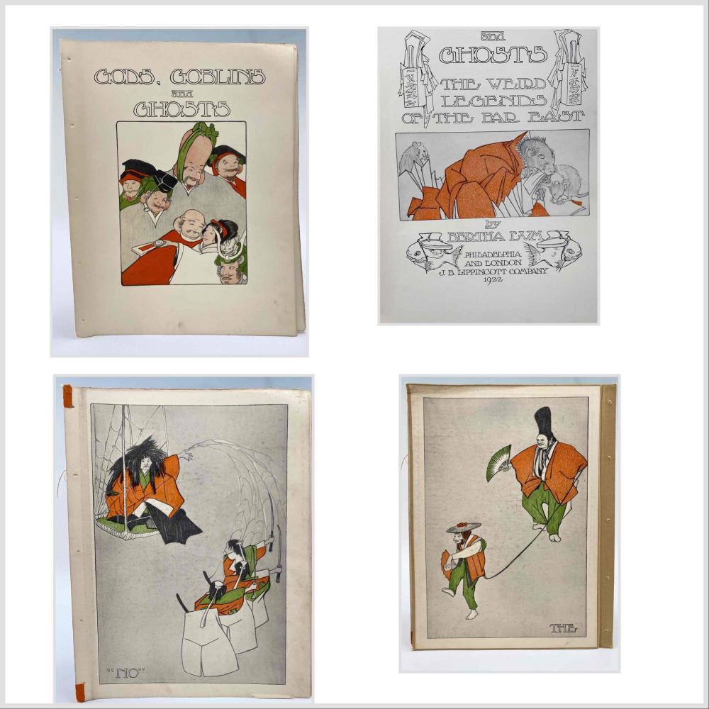 Gods, Goblins, And Ghosts, The Weird Legends Of The Far East, Bertha Lum, 1922: Gods, Goblins, And Ghosts, The Weird Legends Of The Far East, Bertha Lum, J.B. Lippincott Company 1922. Please note that binding string is broken. Approximately 13.75L x 10.625W x 0.5D in.