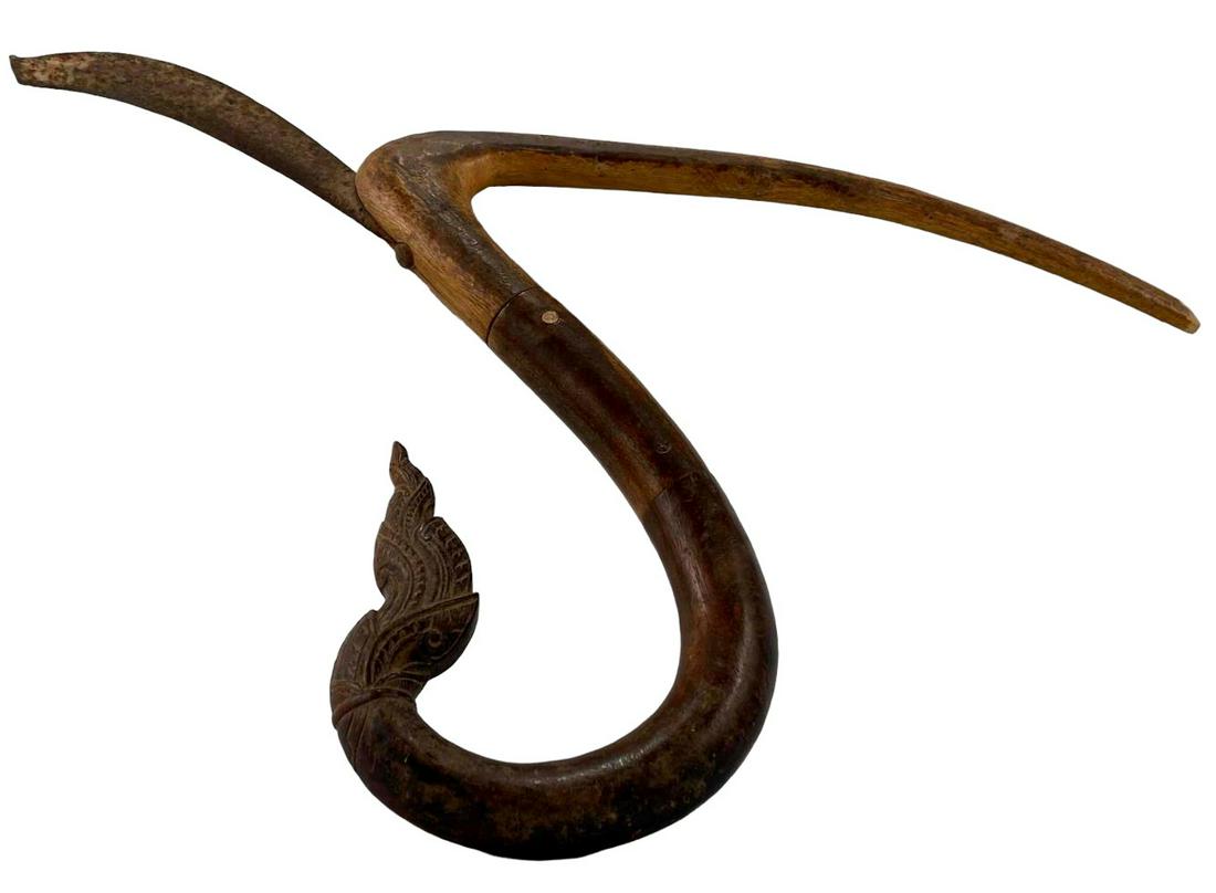 Cambodian Wood and Iron Rice Harvesting Sickle Tool (1 of 15)