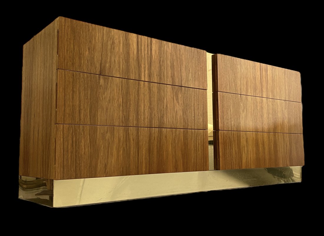 Milo Baughman For Thayer Coggin Mid Century Modern Rosewood & Brass Low Dresser: Milo Baughman For Thayer Coggin Mid Century Modern Rosewood & Brass Lowboy Dresser. Approximately 63.0L x 18.0D x 28.25H in.