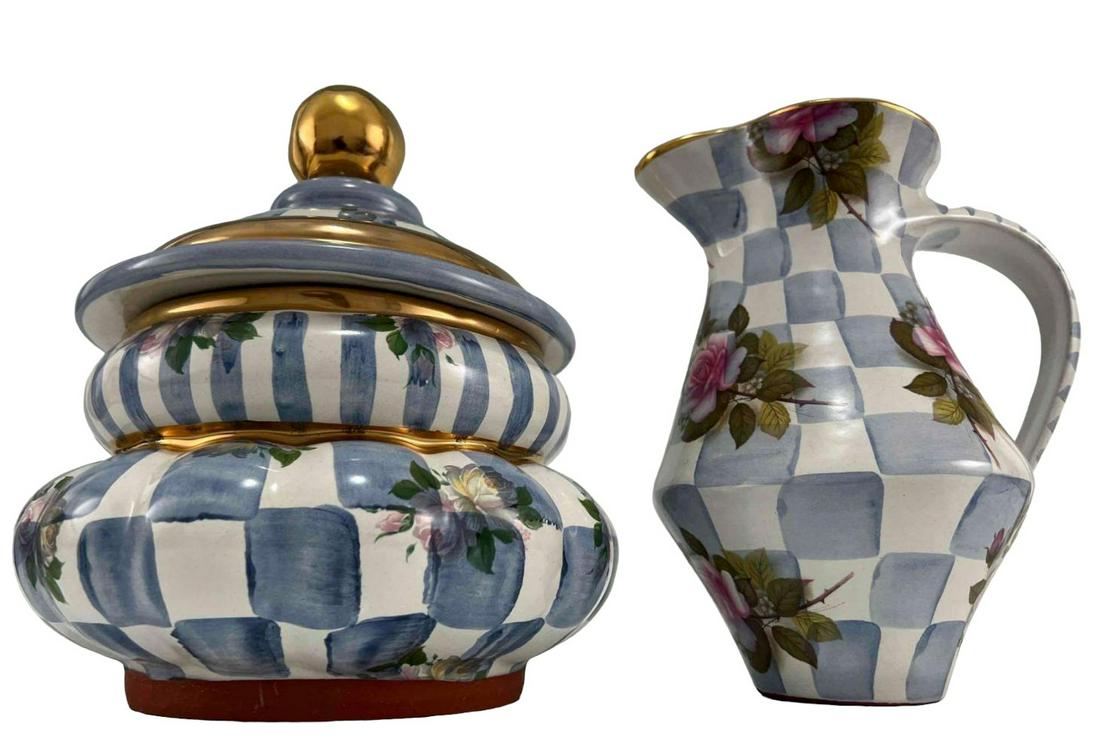 Macenzie Childs Hand Painted Ceramic Lidded Jar And Pitcher (1 of 18)