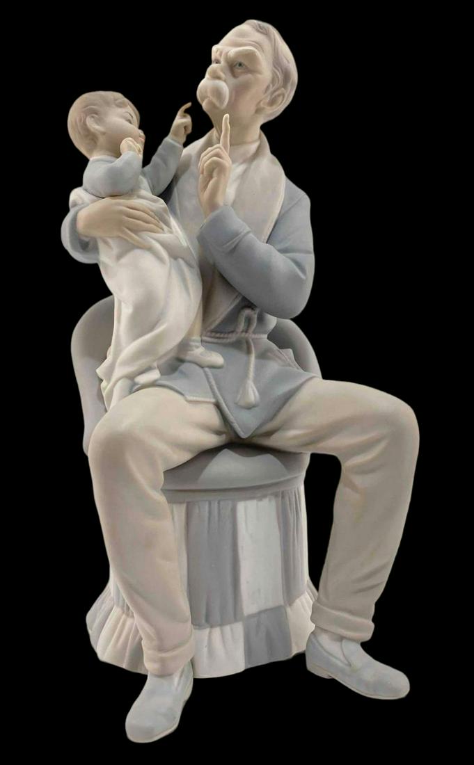 Large Lladro Signed Matte Porcelain Grandfather (1 of 9)