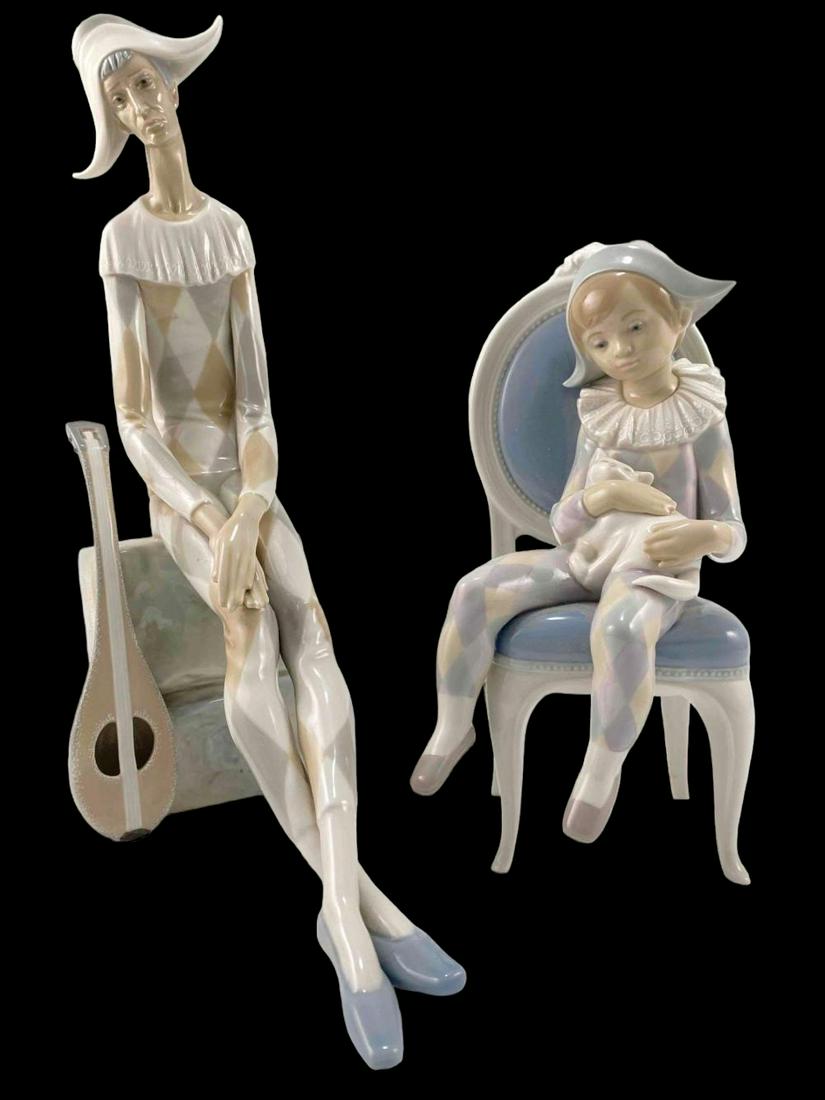 2 Lladro Porcelain Harlequin Figures With Original Boxes (1 of 17)