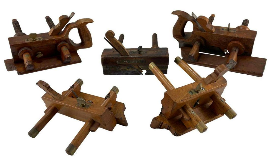Five Antique Wooden Plow Planes (1 of 20)
