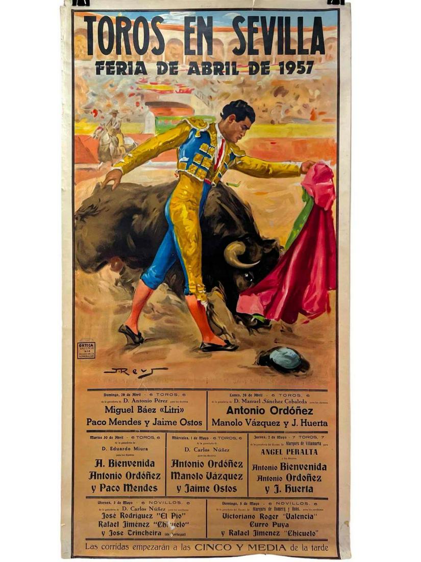 1957 Toros En Savilla Spanish Bullfighting Poster (1 of 14)