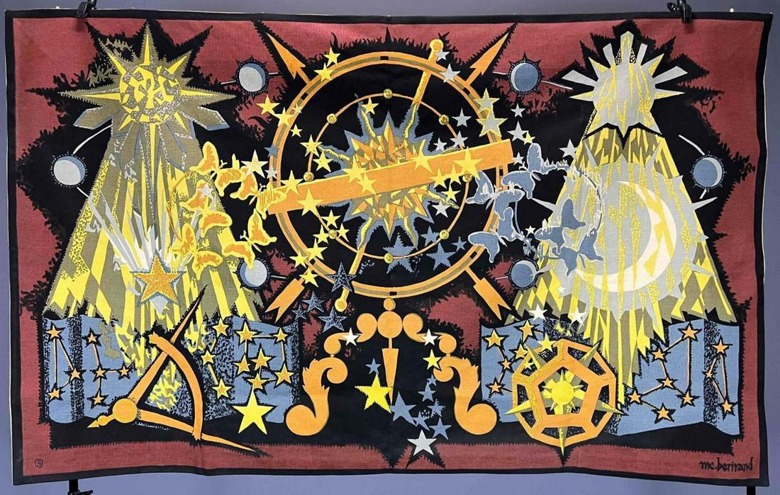 French Mid Century Modern Tapestry, Maurice C. Bertrand, Circa 1960 (1 of 20)