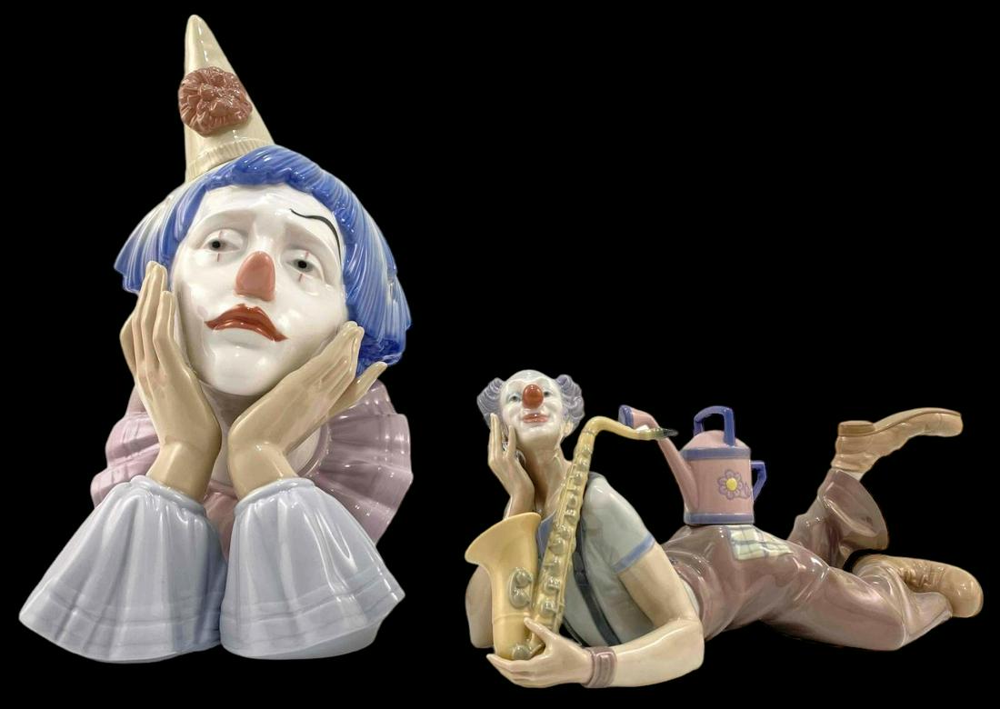 2 Large Lladro Porcelain Clown Figures (1 of 14)