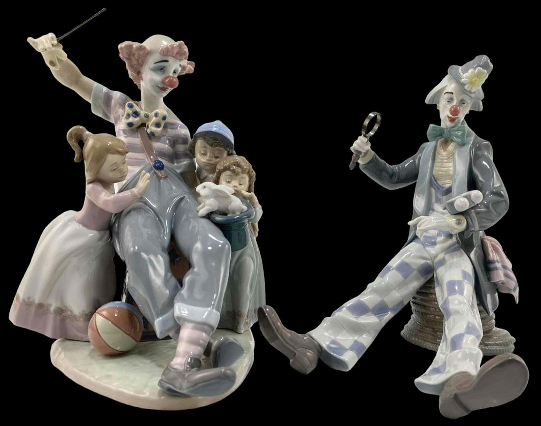 2 Large Lladro Porcelain Clown Figures (1 of 9)
