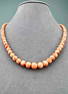 Vintage Coral Bead Necklace With Silver Clasp