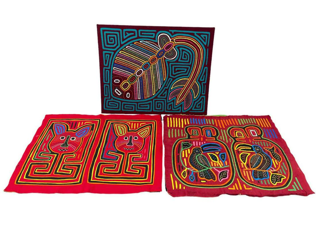 Kuna Mola Textiles With Cat, Stingray, & Toucan Designs (1 of 20)