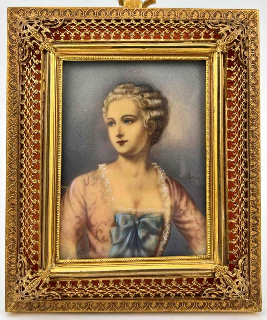 Miniature Portrait of a Woman, Signed Renee (1 of 12)