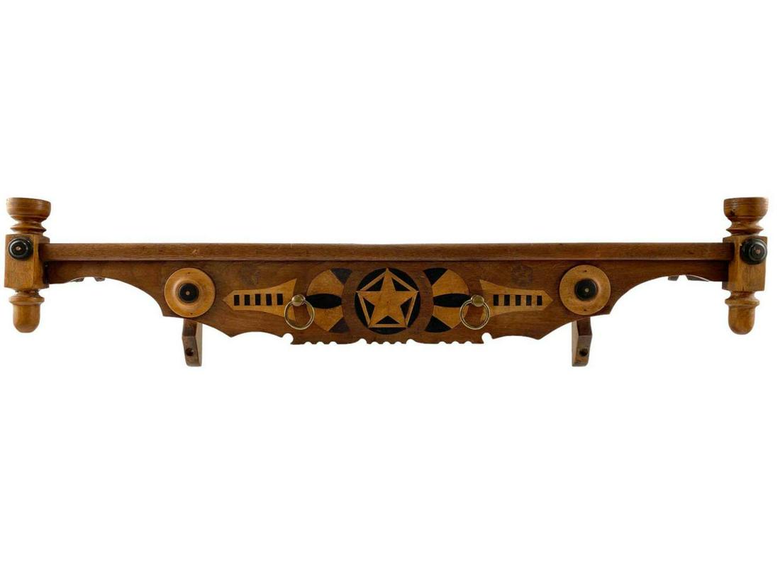 Antique American Folk Art Clock Shelf With Candle Holders (1 of 15)