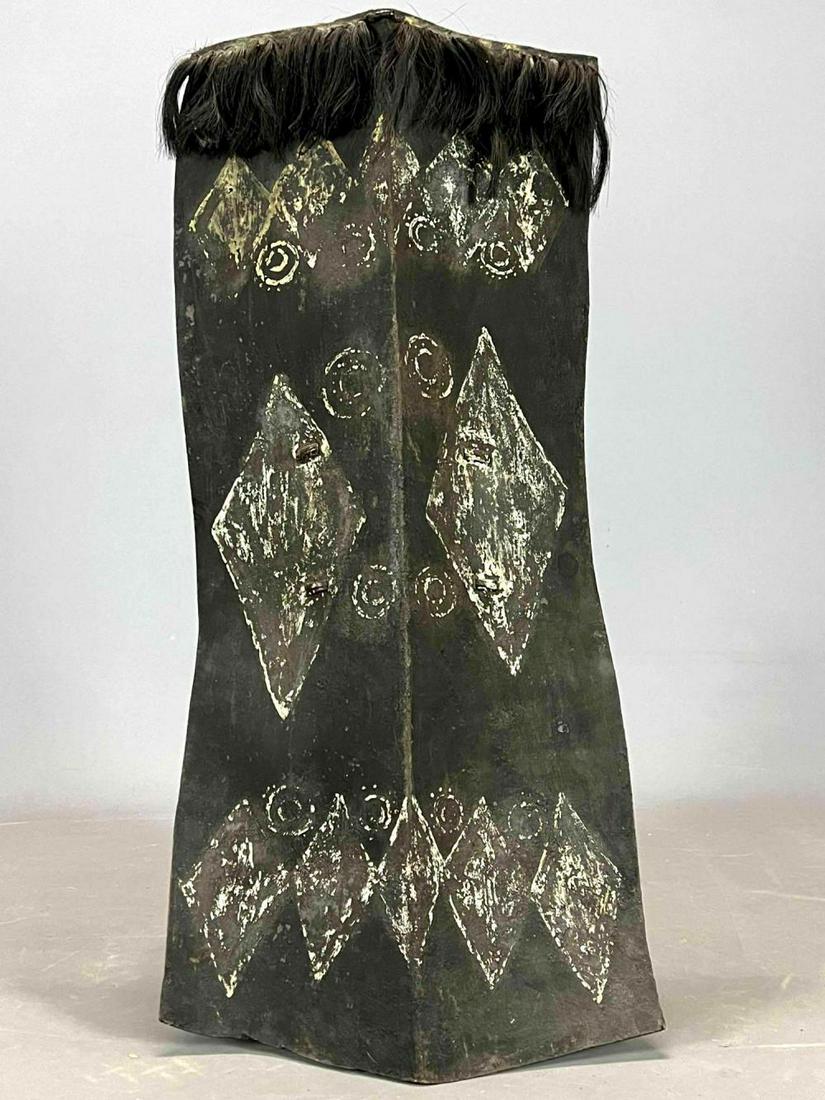 Indian Naga Konyak  (Konyali)  Large  Painted Ceremonial Bark & Hair Shield (1 of 20)