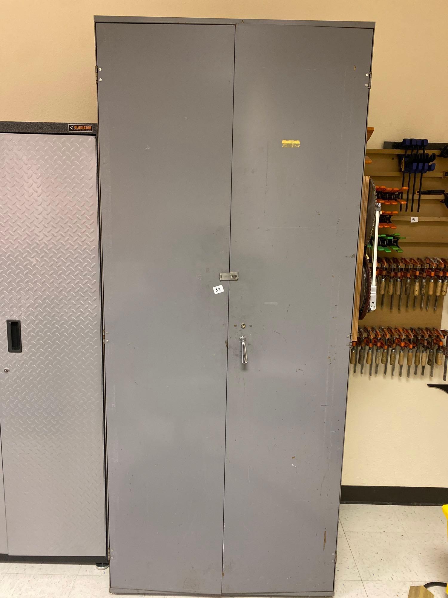 Five Shelf Gray Cabinet (1 of 3)