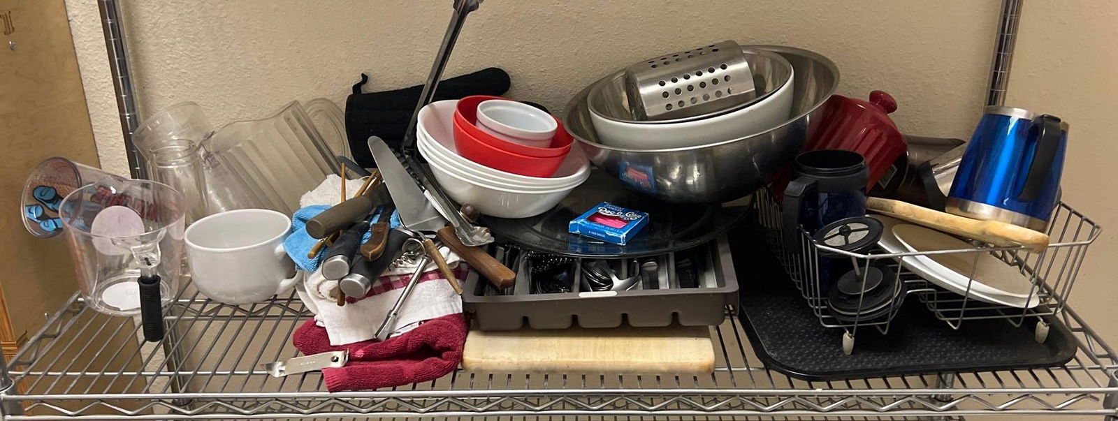 Assortment Of Kitchen Dishes, Utensils, And Towels (1 of 1)