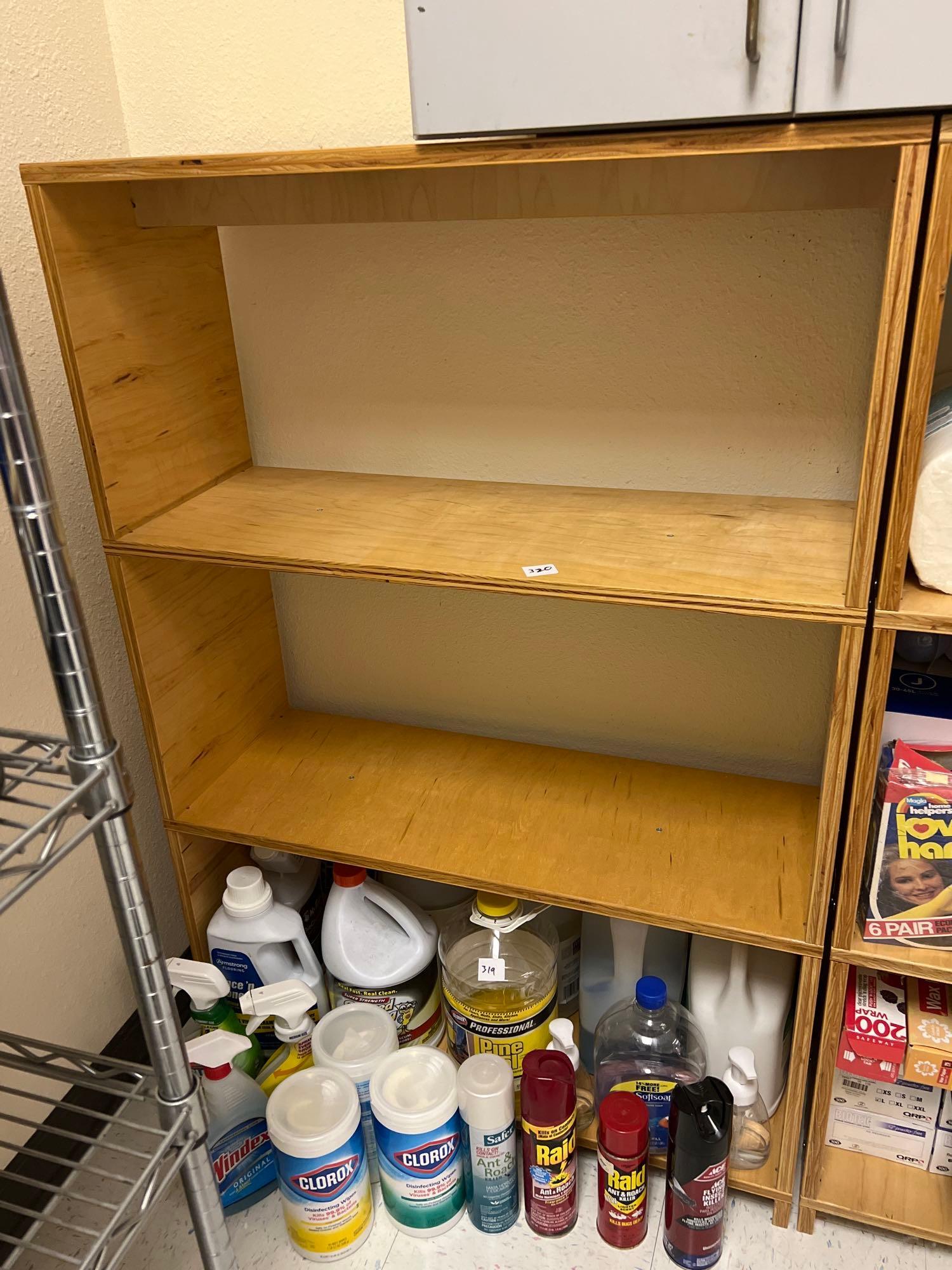 Wooden Shelf: Wooden shelf. Items on shelf not included. NO SHIPPING AVAILABLE All items sold as is where is. There are No guarantees to functionality, condition, (owner of business states that items are functional