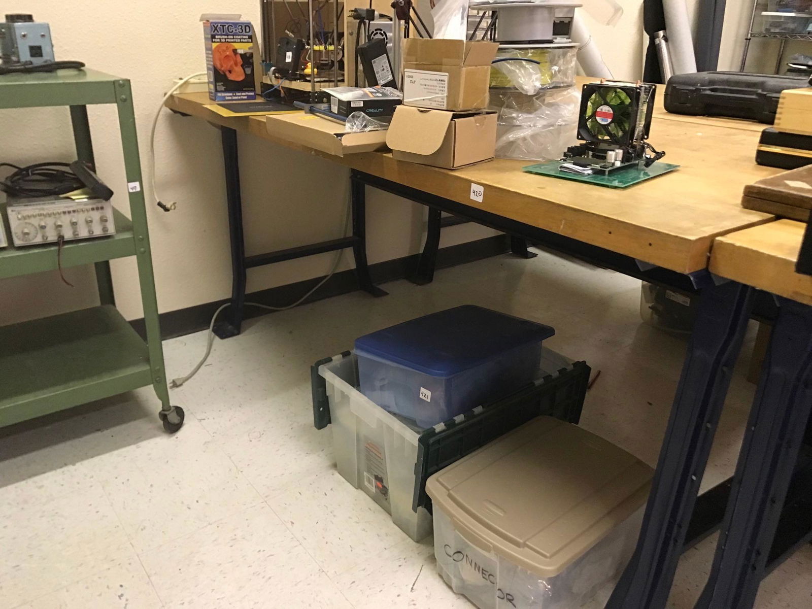 Workbench With Attached Power Strips (1 of 1)